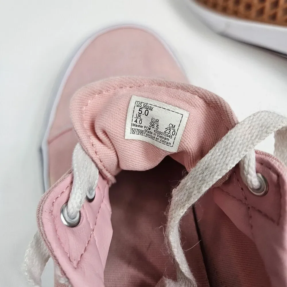 Vans Kids Old Skool Shoe -‎ Girls Size 5 - Powder Pink